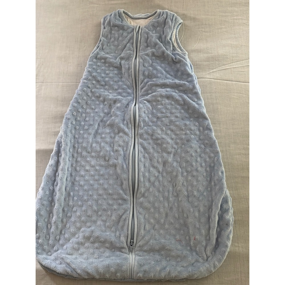 BabyinaBag Minky‎ Dot Sleep Sack Wearable Blanket Blue Medium 34 Inch Long